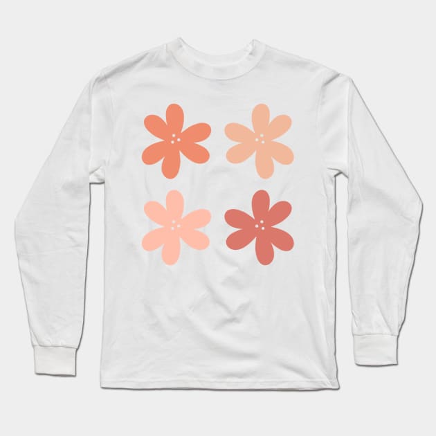 Flower Bundle - terracotta sunset Long Sleeve T-Shirt by JuneNostalgia